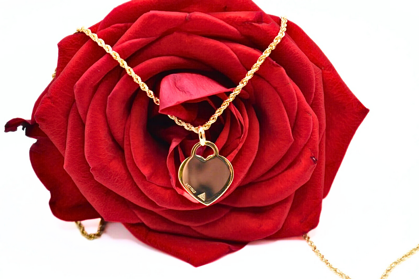 14K Solid Gold Heart Pendant