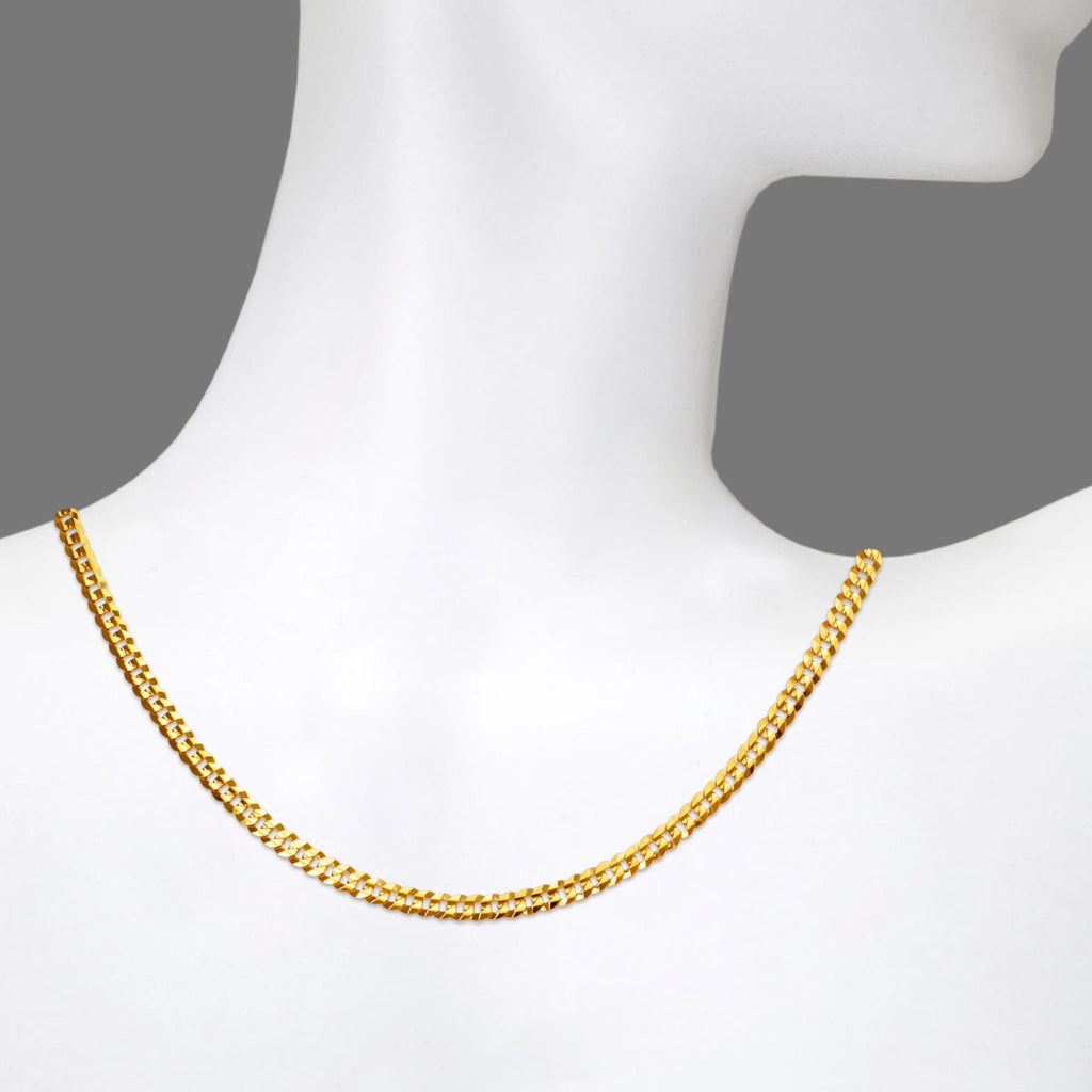 14K Gold Cuban Link Chain – 24" Solid Miami Curb Necklace, 3mm, Unisex