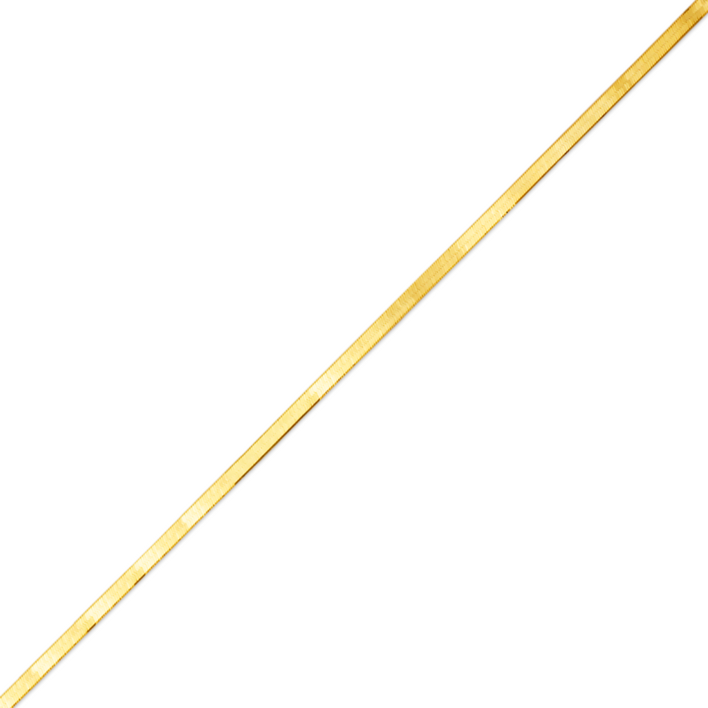 14K Solid Gold Herringbone Chain Necklace