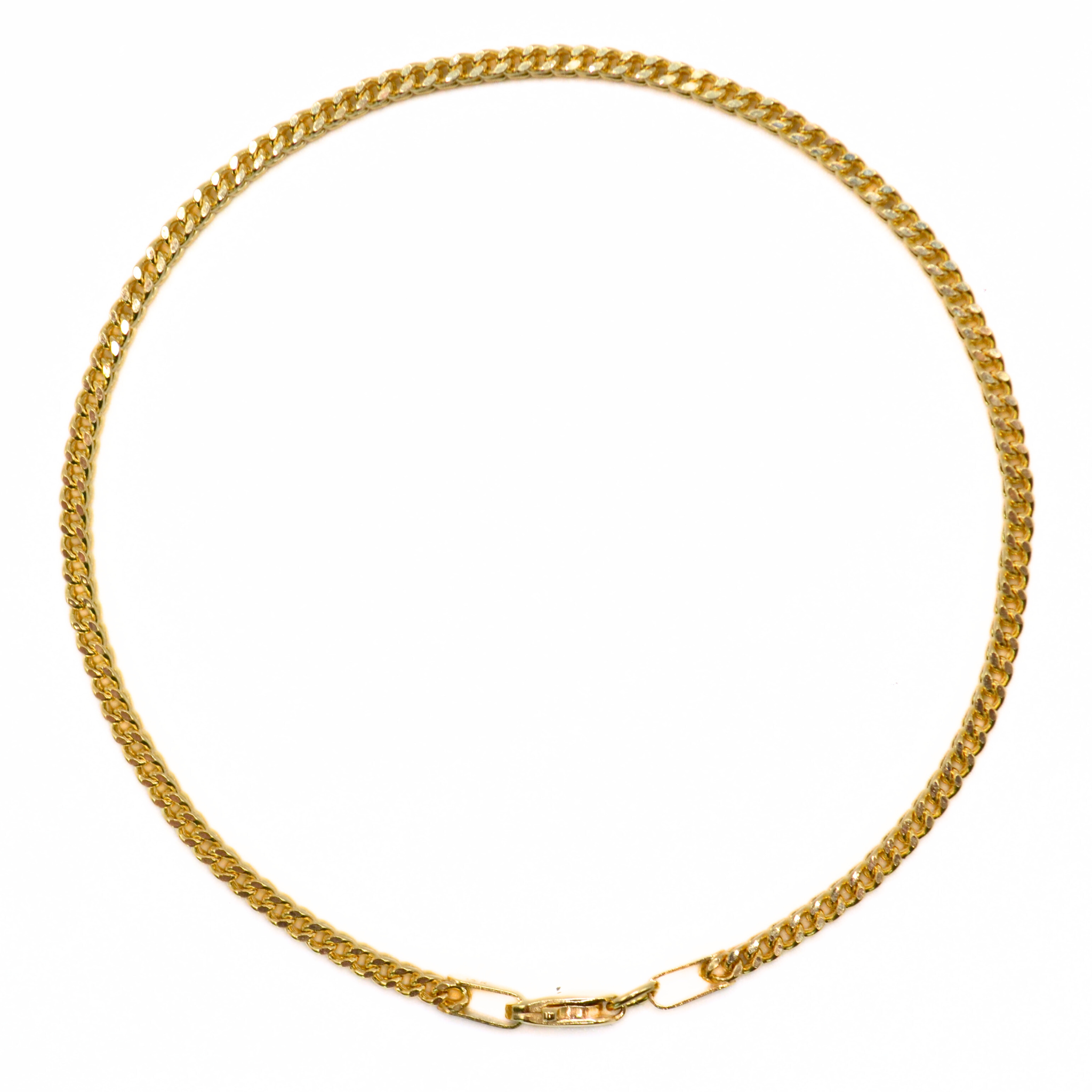 14K gold Franco chain bracelet on white background
