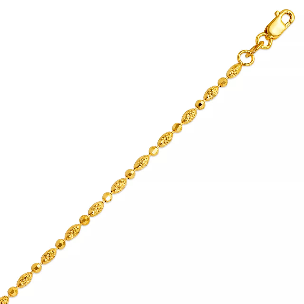 14K Yellow Gold Bead Station Bracelet