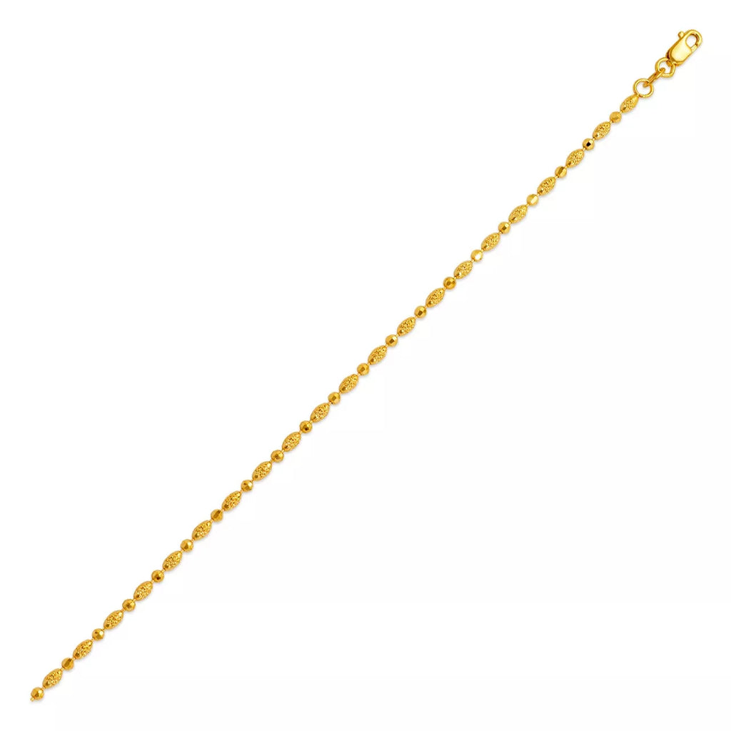 14K Yellow Gold Bead Station Bracelet