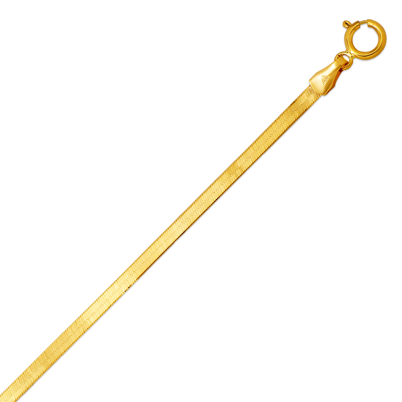 14K Solid Gold Dainty Herringbone Chain