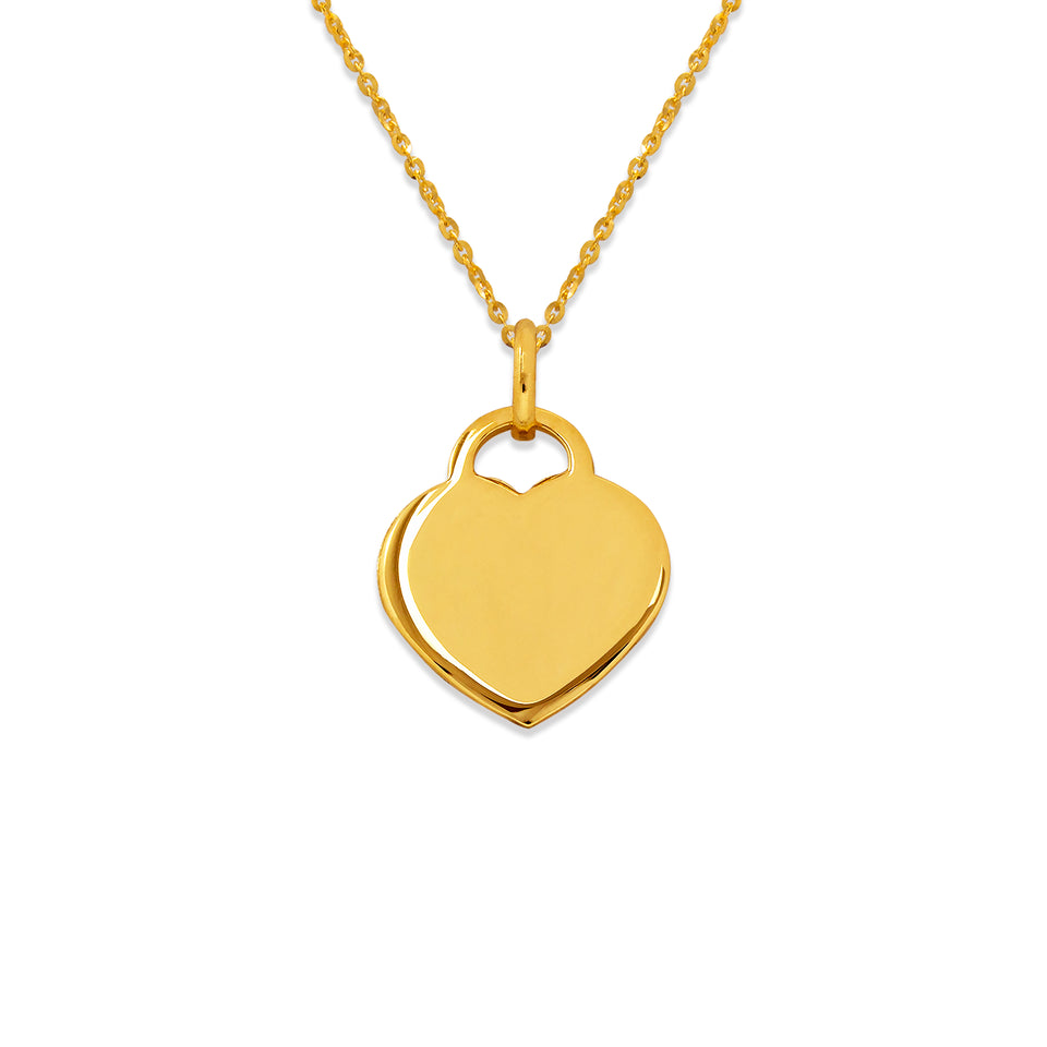 14K Solid Gold Heart Pendant