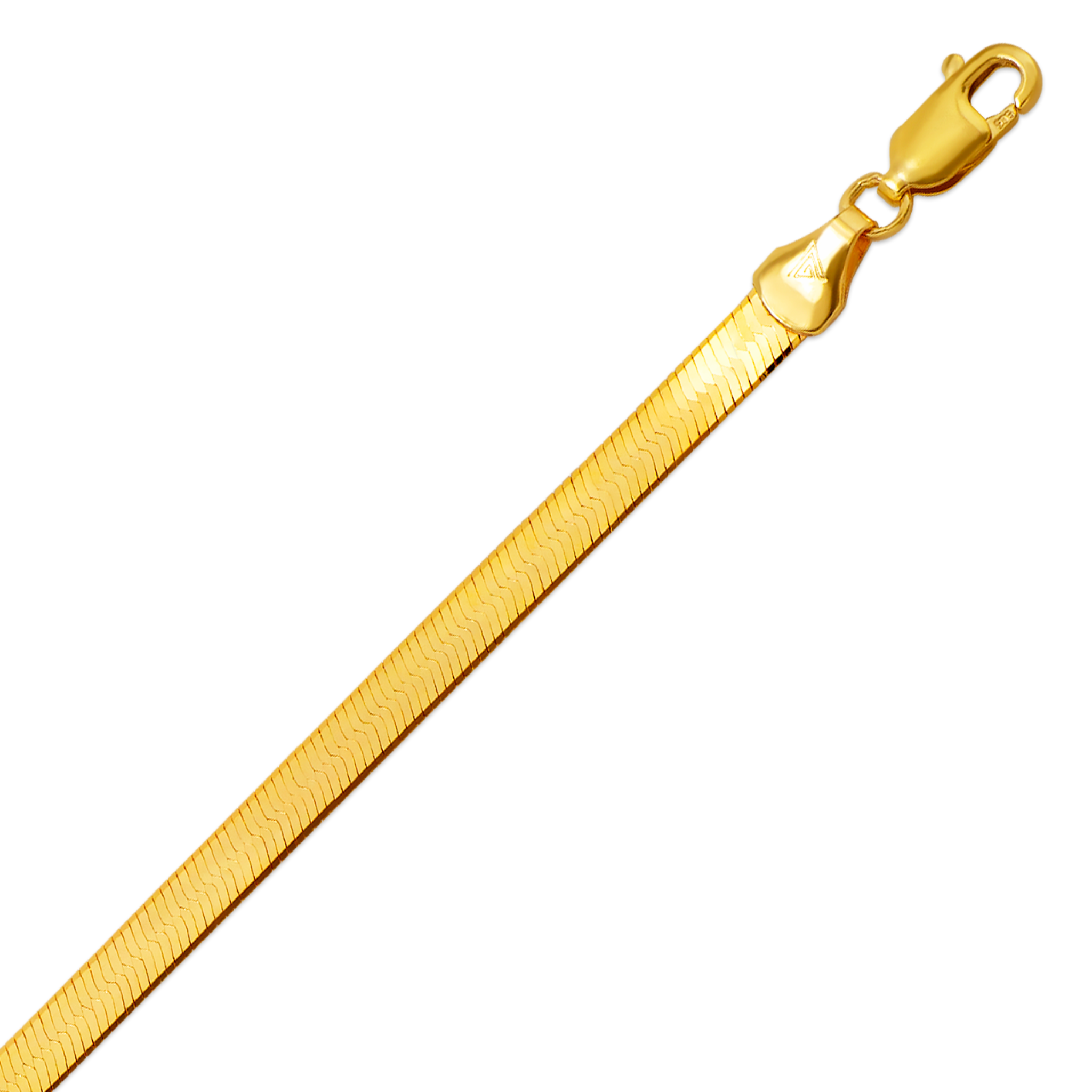 14K Solid Gold Herringbone Chain Necklace