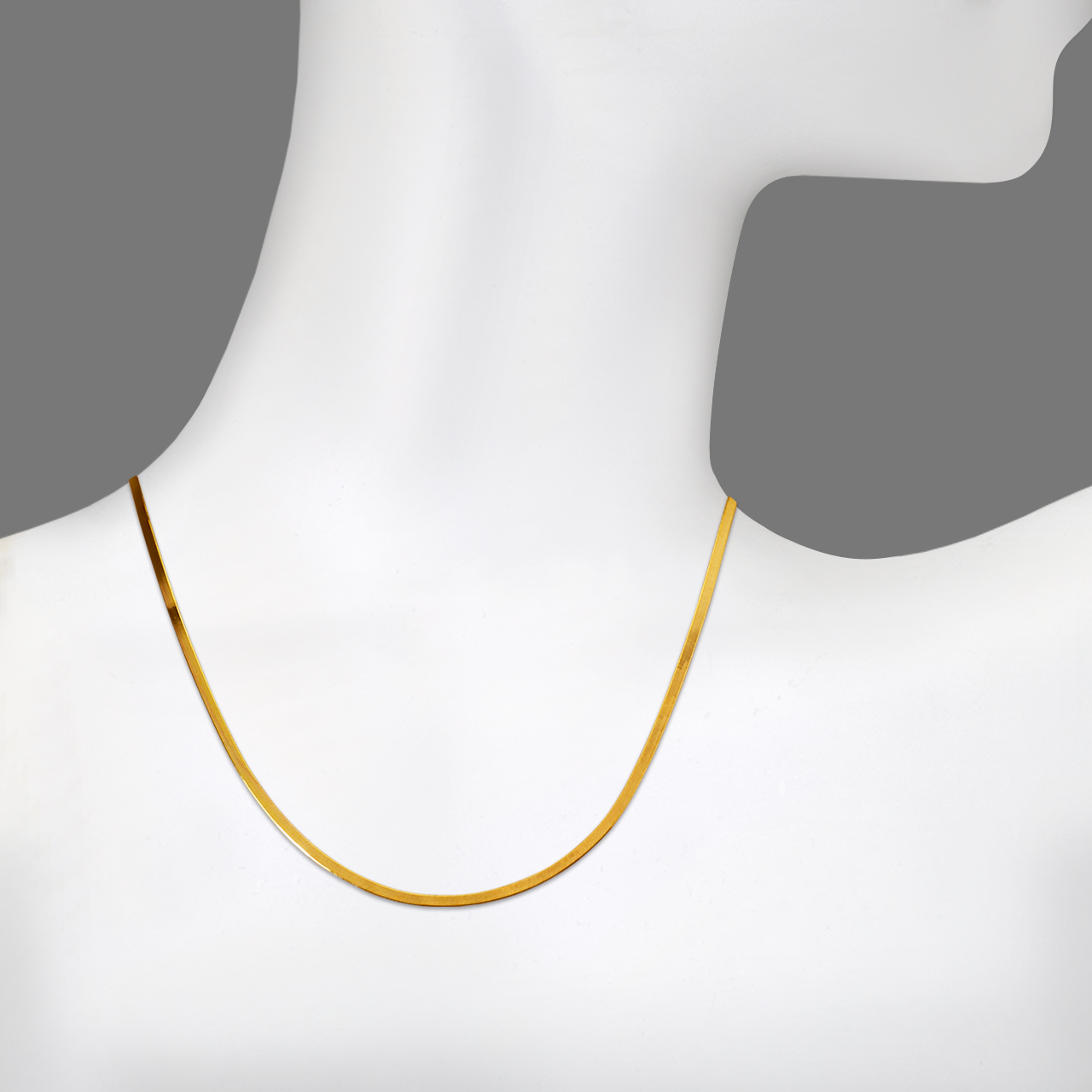 14K Solid Gold Dainty Herringbone Chain