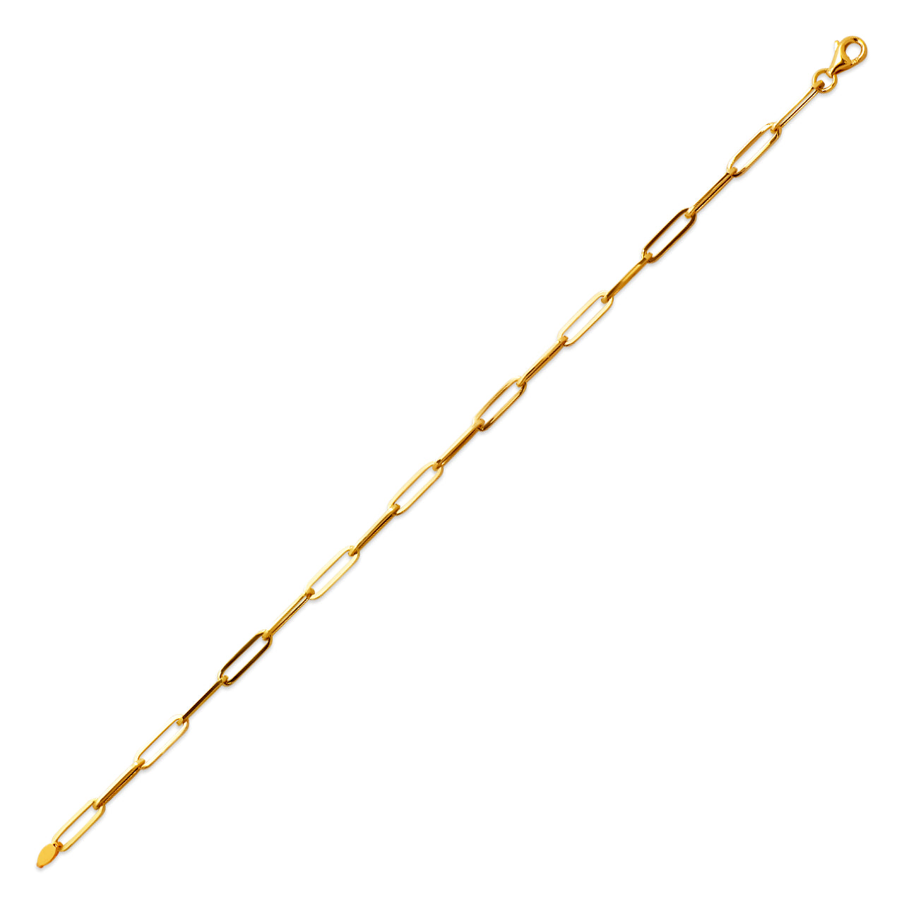 Solid Gold Paper Clip Bracelet