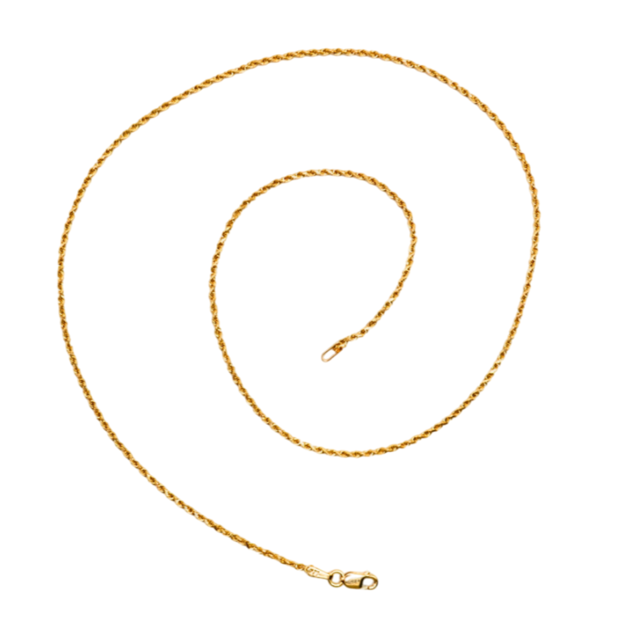 14K Gold Rope Chain – 18" Solid Yellow Gold, 4g Lightweight Unisex Necklace