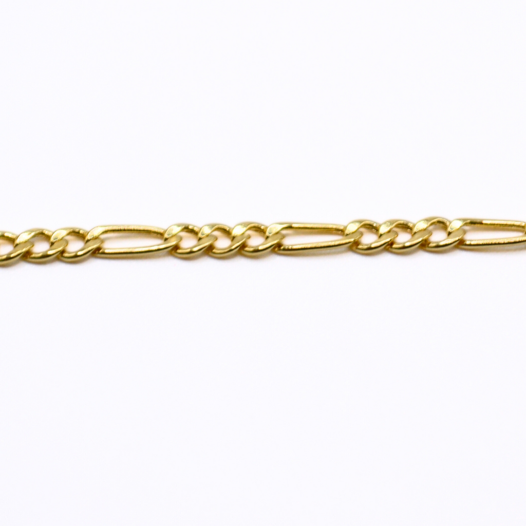 14K Gold Figaro Chain Bracelet – 7.5" Solid Link, 2mm Width