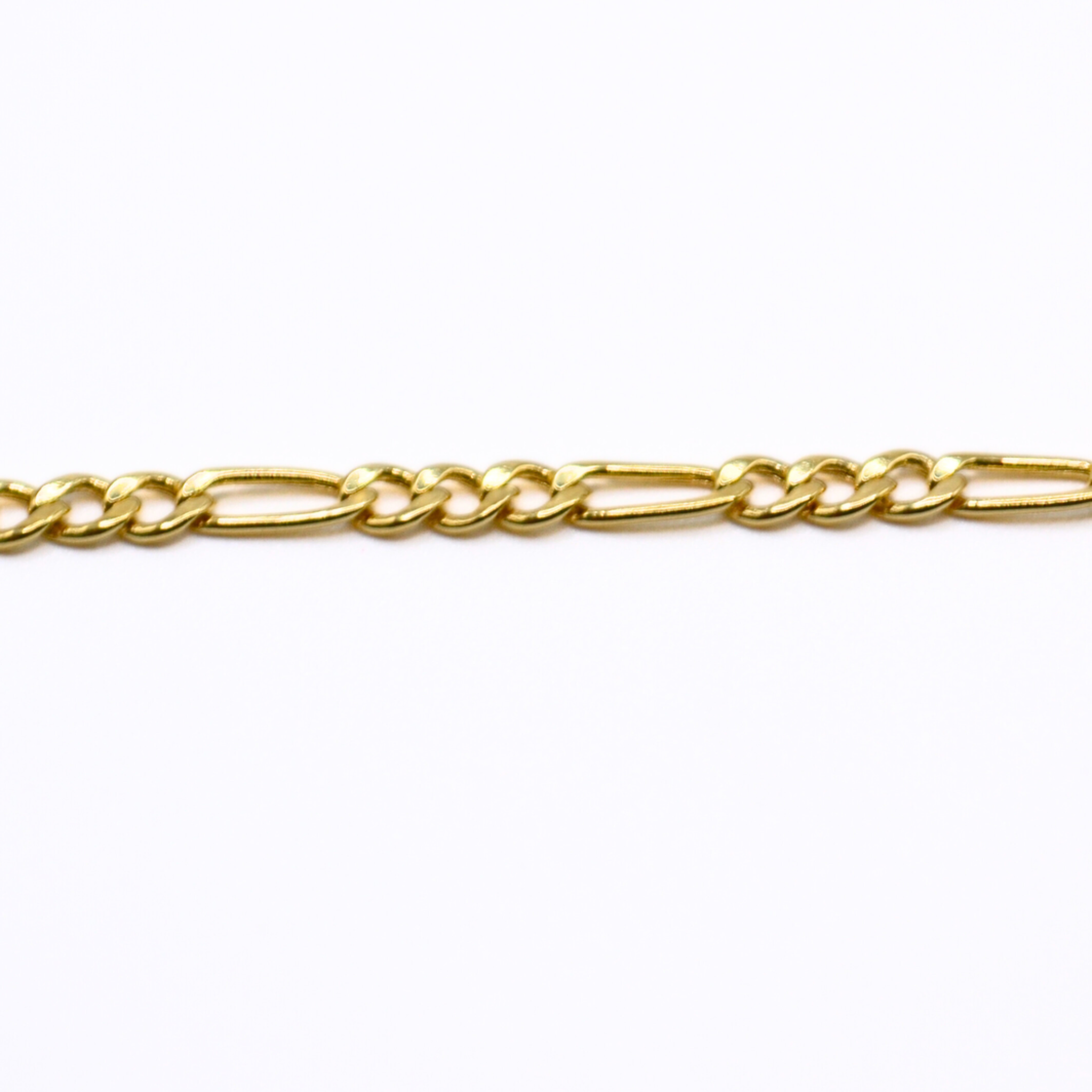 14K Gold Figaro Chain Bracelet – 7.5" Solid Link, 2mm Width